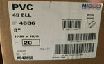 NEW NIBCO K042650 - 4806 3" 45 ELL PVC (20 PC LOT)