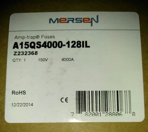 Nuevo Ferraz Shawmut/Mersen A15QS4000-128IL 4000Amp 150V Semiconductor Fuse