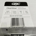 (100) GBC 974310 Clear View Premium Presentation Binding System Covers 8.5" x 11