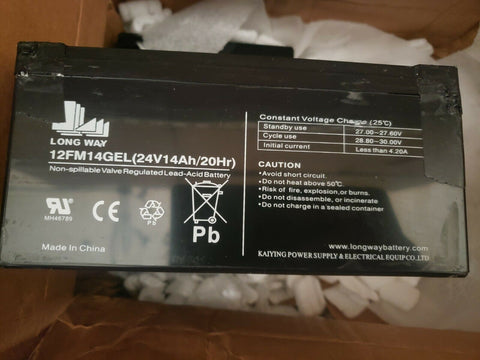 LONG WAY 12FM14GEL, 24V14Ah/20Hr NON-SPILLABLE VALVE REGULATED LEAD-ACID BATTERY-Mega Mart Warehouse-Ultimate Unclaimed Freight Buyer and Seller Specialists