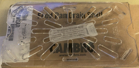 NEW Cambro 40CWD135 Camwear Drain Shelf - 1/4 Size, Clearb (6 pk)