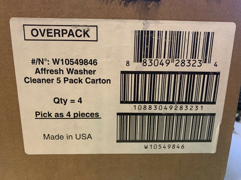 Affresh Washer Cleaner for whirlpool , maytag & amana washers. 5 tablets-4 boxes