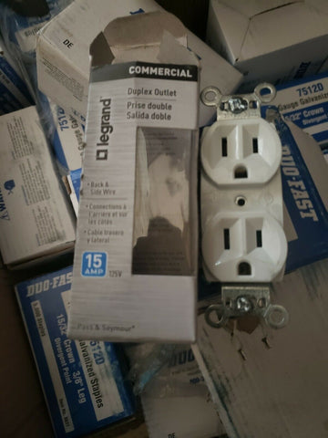 (10) Pass and Seymour Legrand 15AMP 125V Duplet Outlet CRB5262WCC12 NEW White-Mega Mart Warehouse-Ultimate Unclaimed Freight Buyer and Seller Specialists
