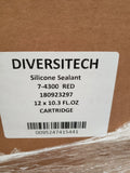 DIVERSITECH 7-4300 Alto Temperatura Rojo Silicona Sellador 305ml Cartucho (12/